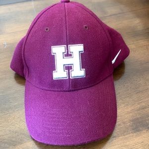 Maroon & white Harvard university cap